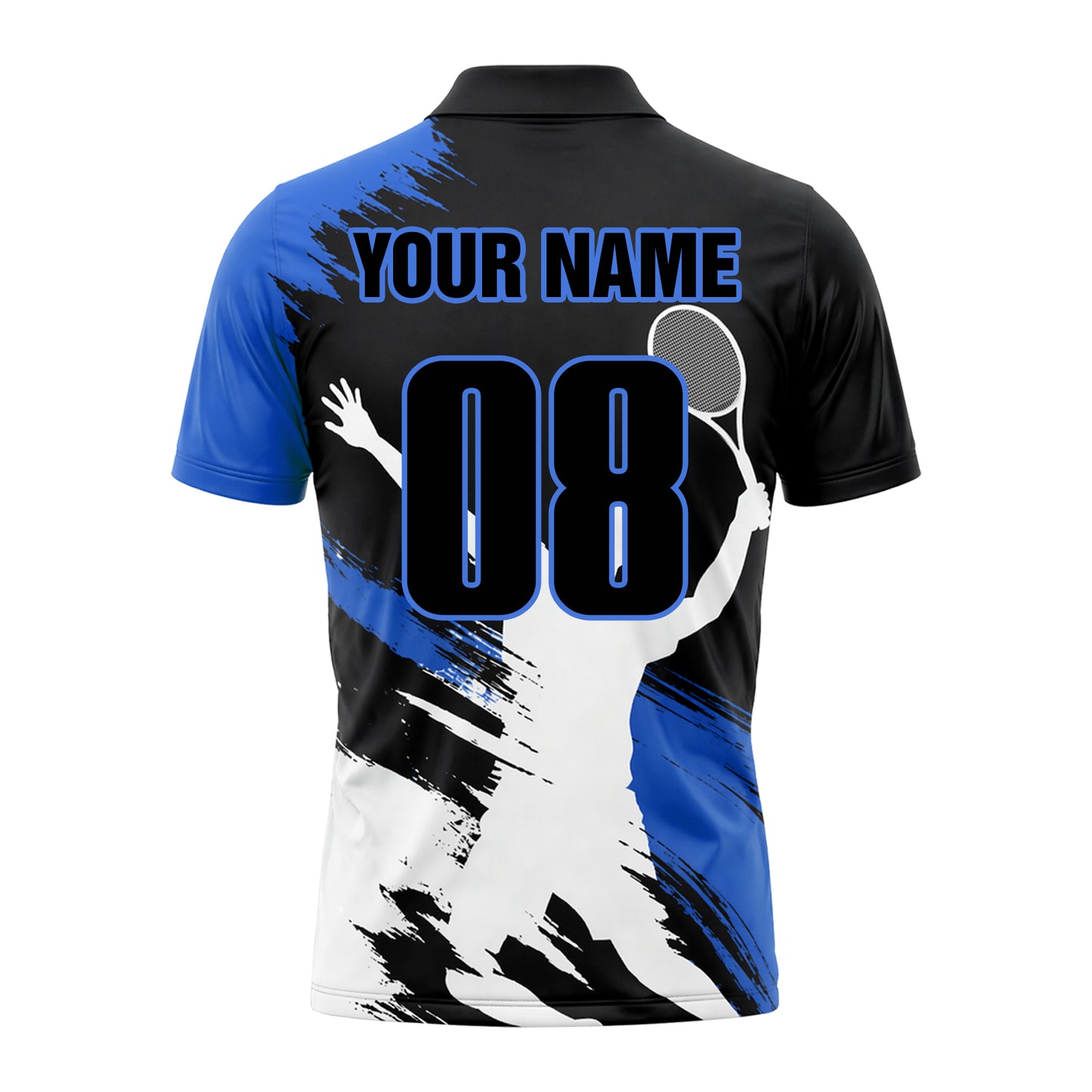 Custom Blue Tennis Polo Shirt Personalized Name Number