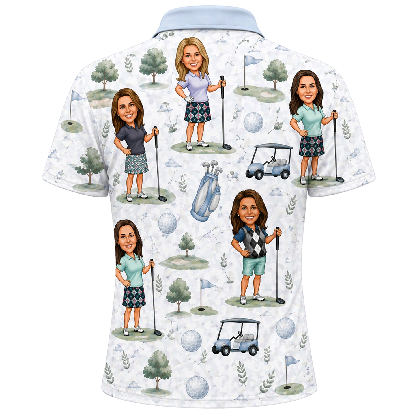 Custom Face Caricature Golf Polo Shirt