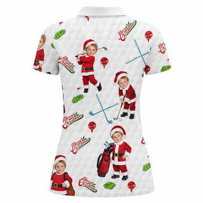 Women's Christmas Santa Boy Golf Polo