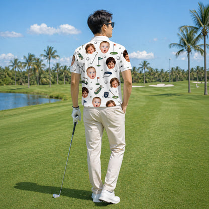 Funny Custom Face Golf Polo Shirt