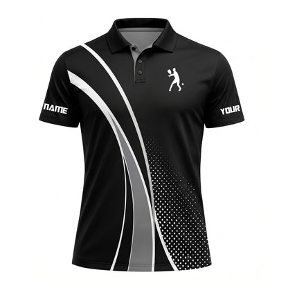 Custom Black Pickleball Polo Shirt
