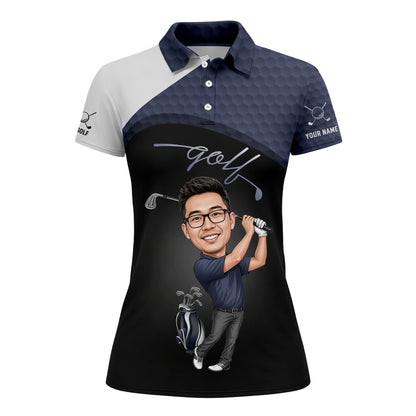 Custom Golfer Caricature Polo Shirt
