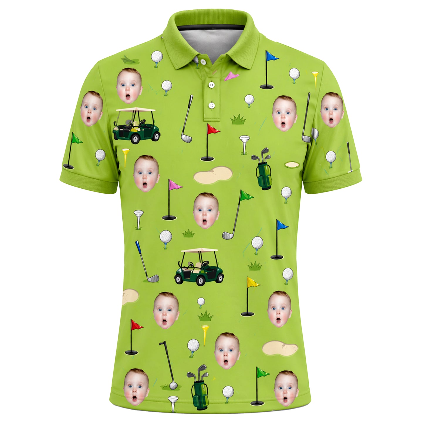 Funny Custom Face Golf Polo Shirt