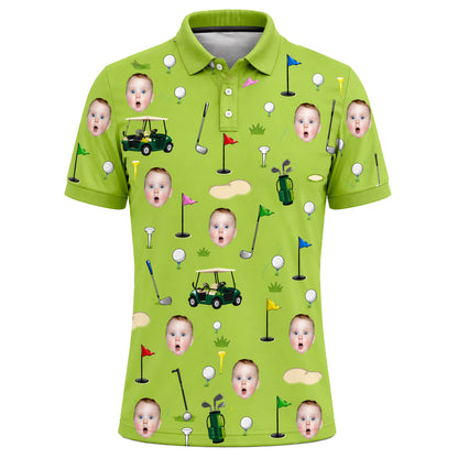 Funny Custom Face Golf Polo Shirt