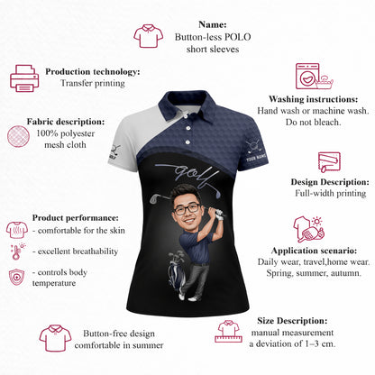 Custom Golfer Caricature Polo Shirt
