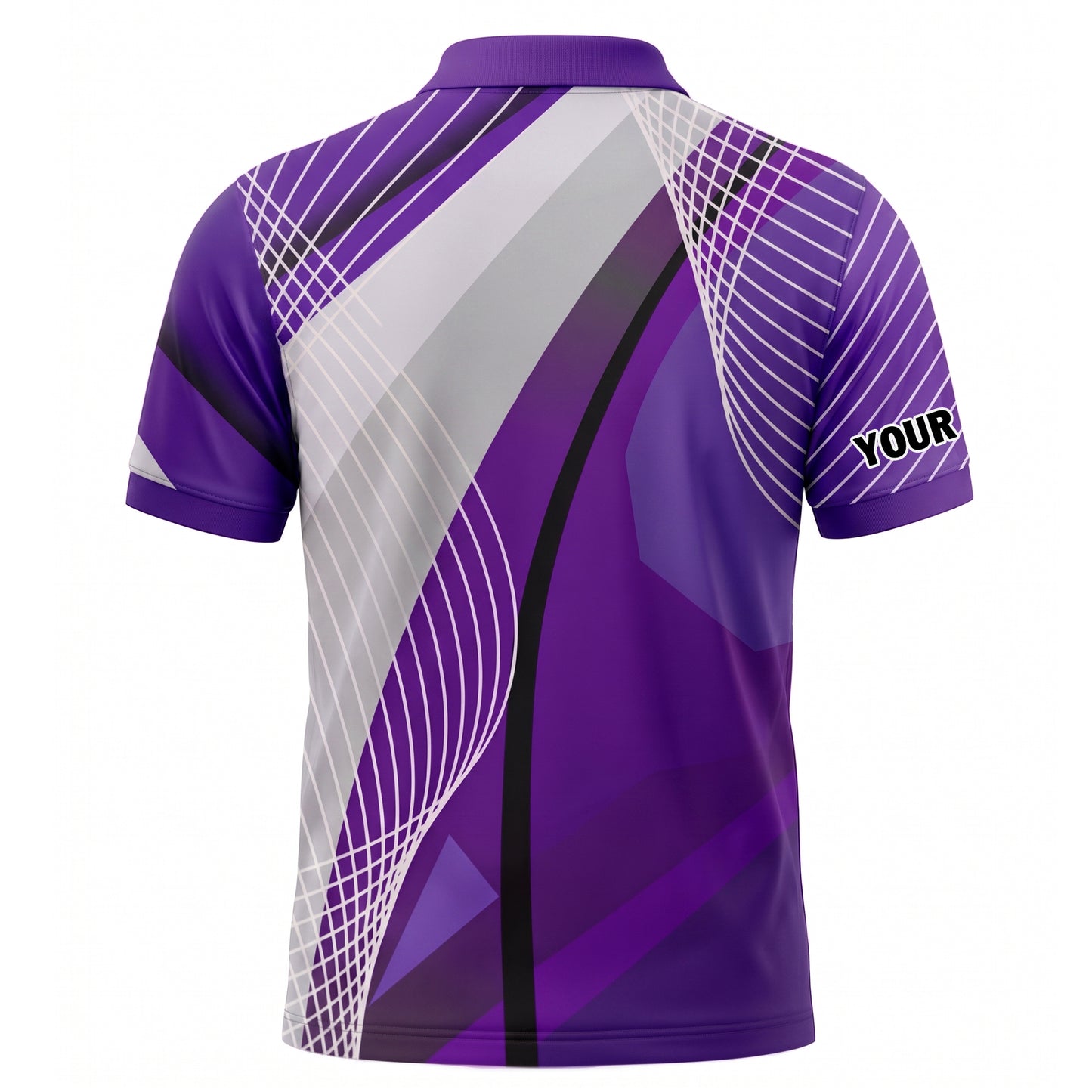 Custom Pickleball Polo Shirt Purple Design