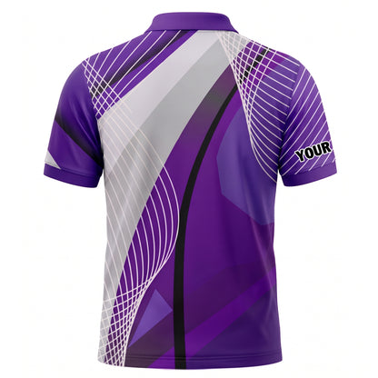 Custom Pickleball Polo Shirt Purple Design
