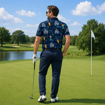 Custom Face Best Dad By Par Golf Polo