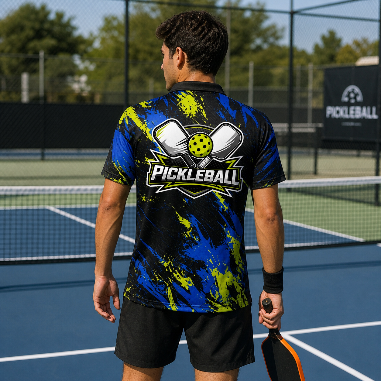 Custom Pickleball Splash Polo Shirt