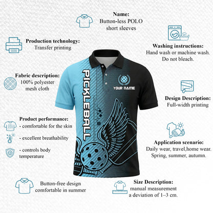 Custom Winged Pickleball Polo Shirt