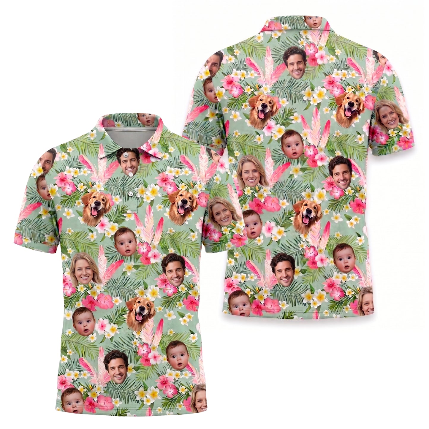 Custom Face Tropical Pickleball Shirt