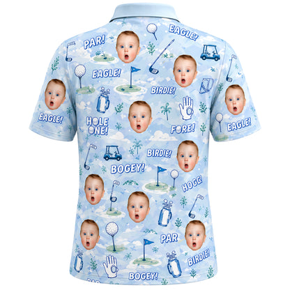 Custom Face Funny Golf Polo Shirt