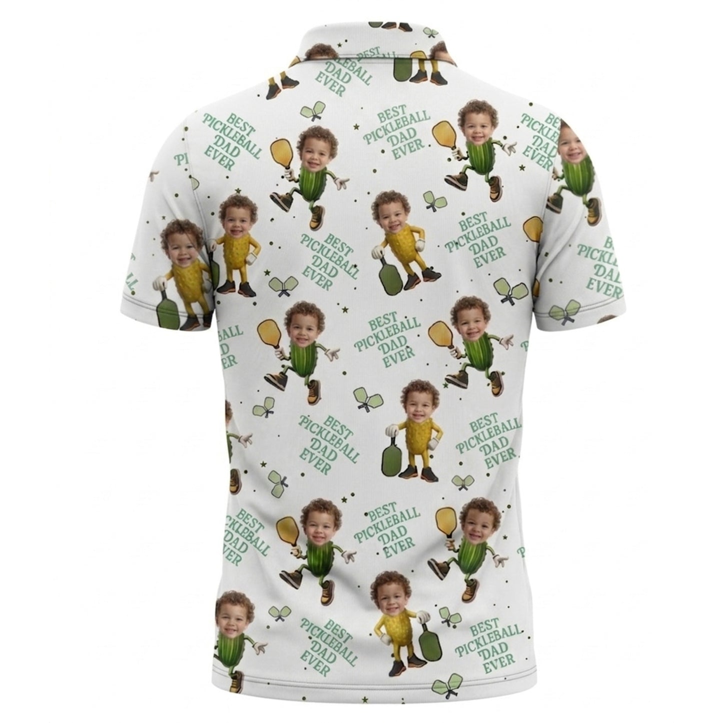 Custom Face Pickleball Dad Polo Shirt