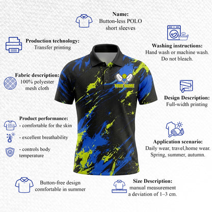Custom Pickleball Splash Polo Shirt