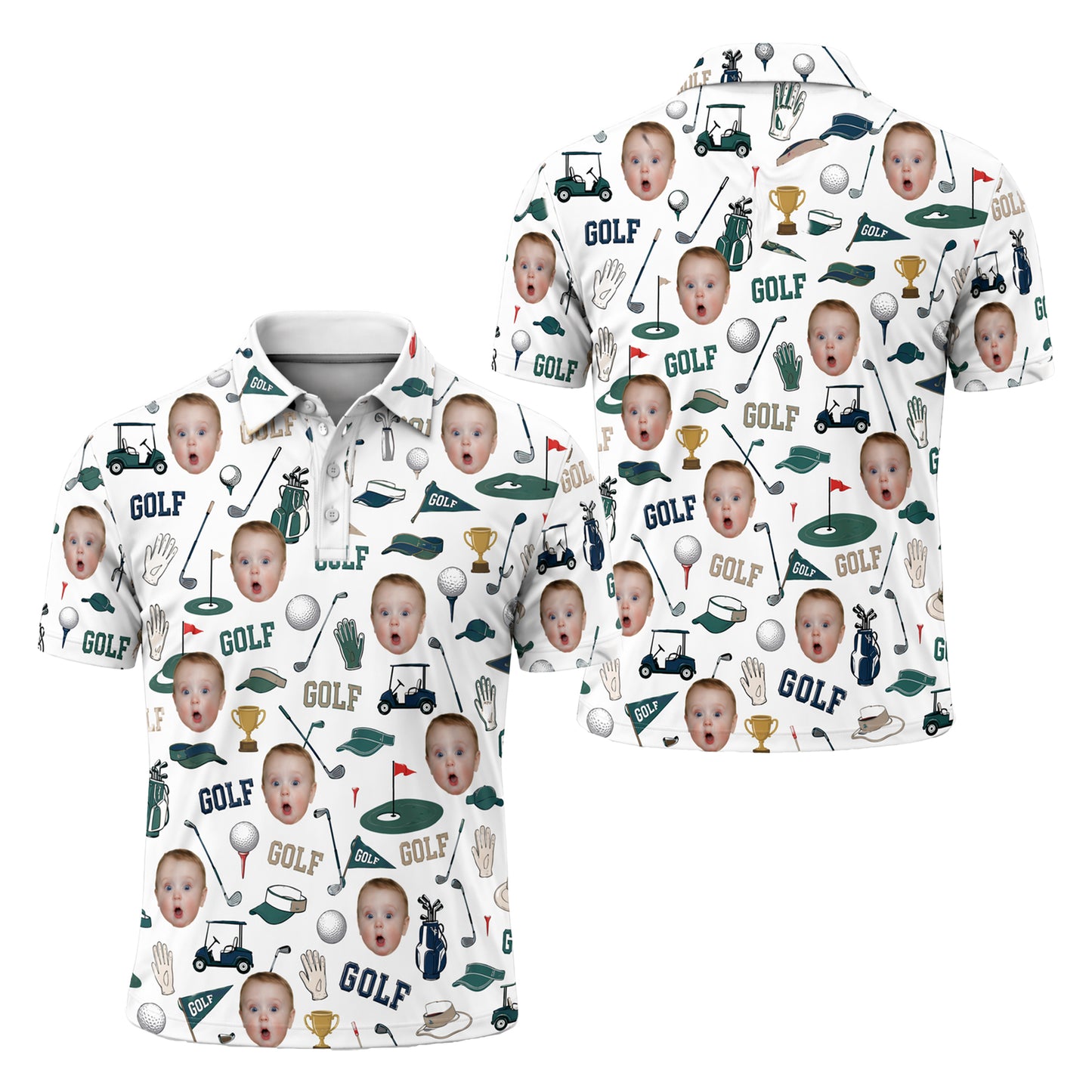 Funny Custom Face Golf Polo Shirt