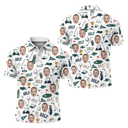 Funny Custom Face Golf Polo Shirt