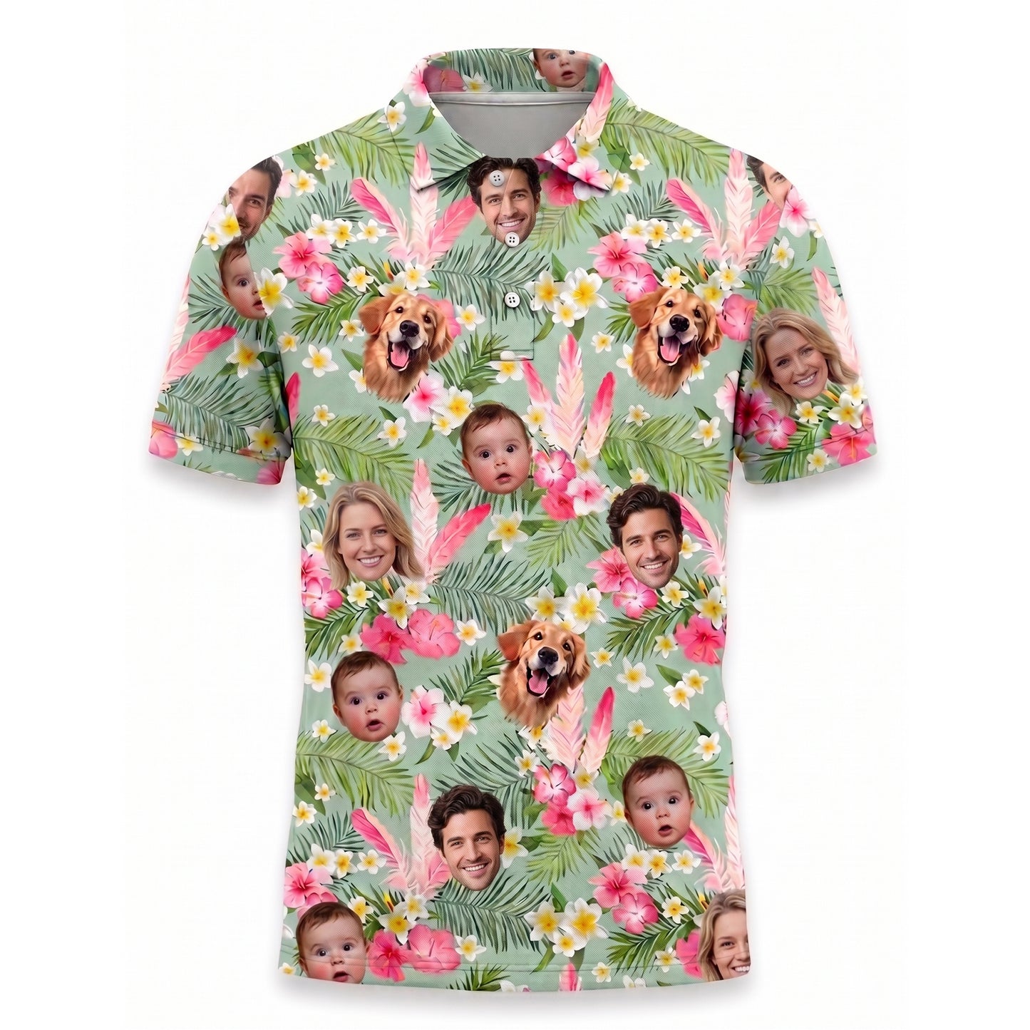 Custom Face Tropical Pickleball Shirt