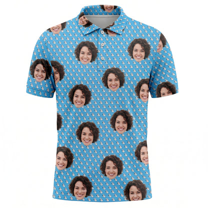 Personalized Custom Face Photo All Over Print Polo Shirt