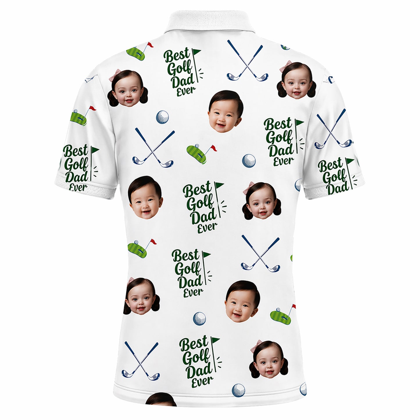 Custom Face Best Golf Dad Ever Polo