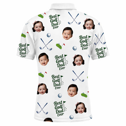 Custom Face Best Golf Dad Ever Polo
