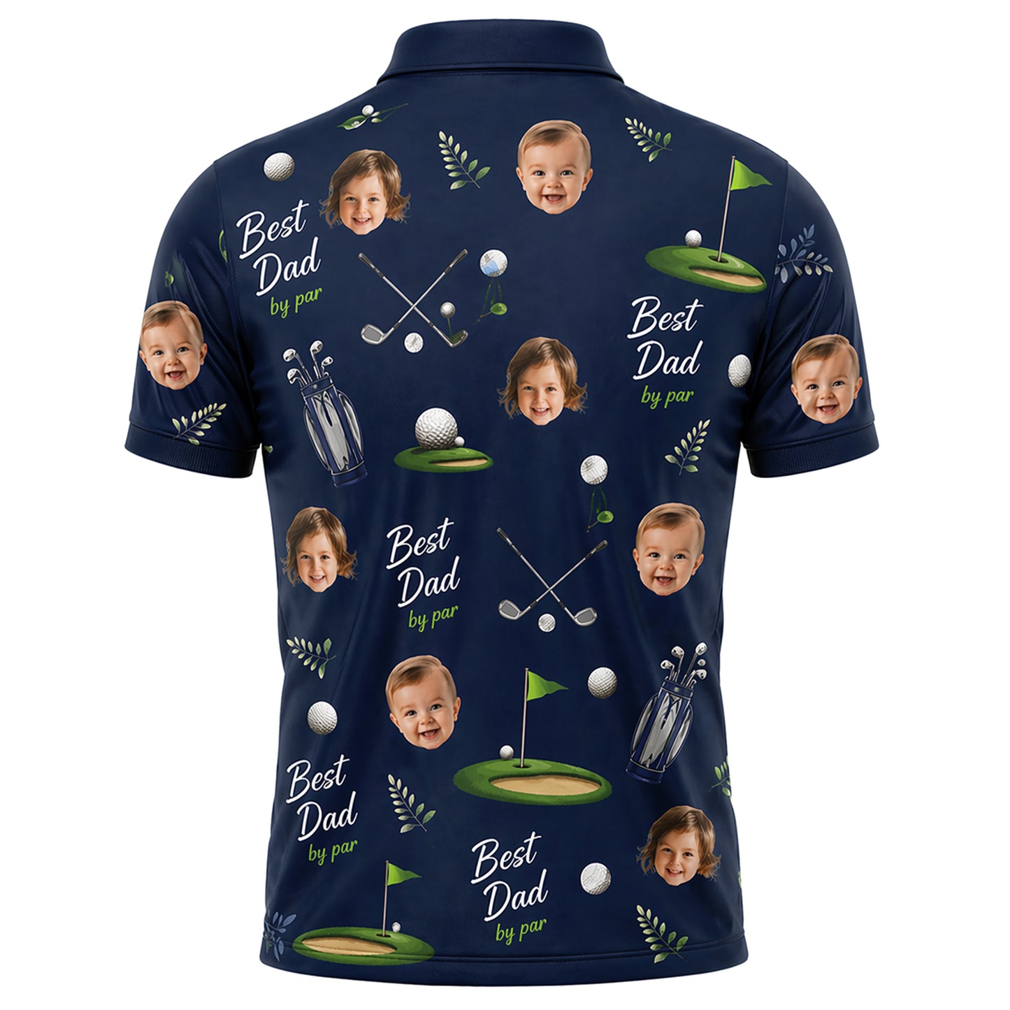 Custom Face Best Dad Golf Polo Shirt