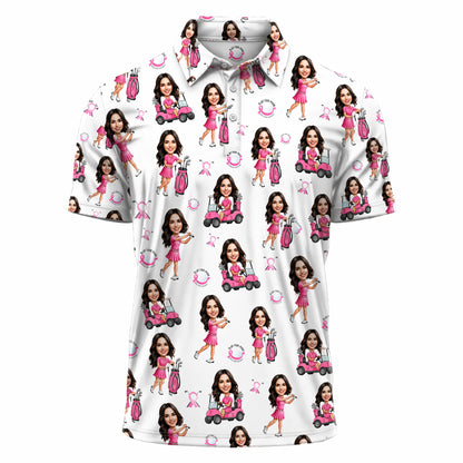 Women's Pink Ribbon Golf Polo Shirt