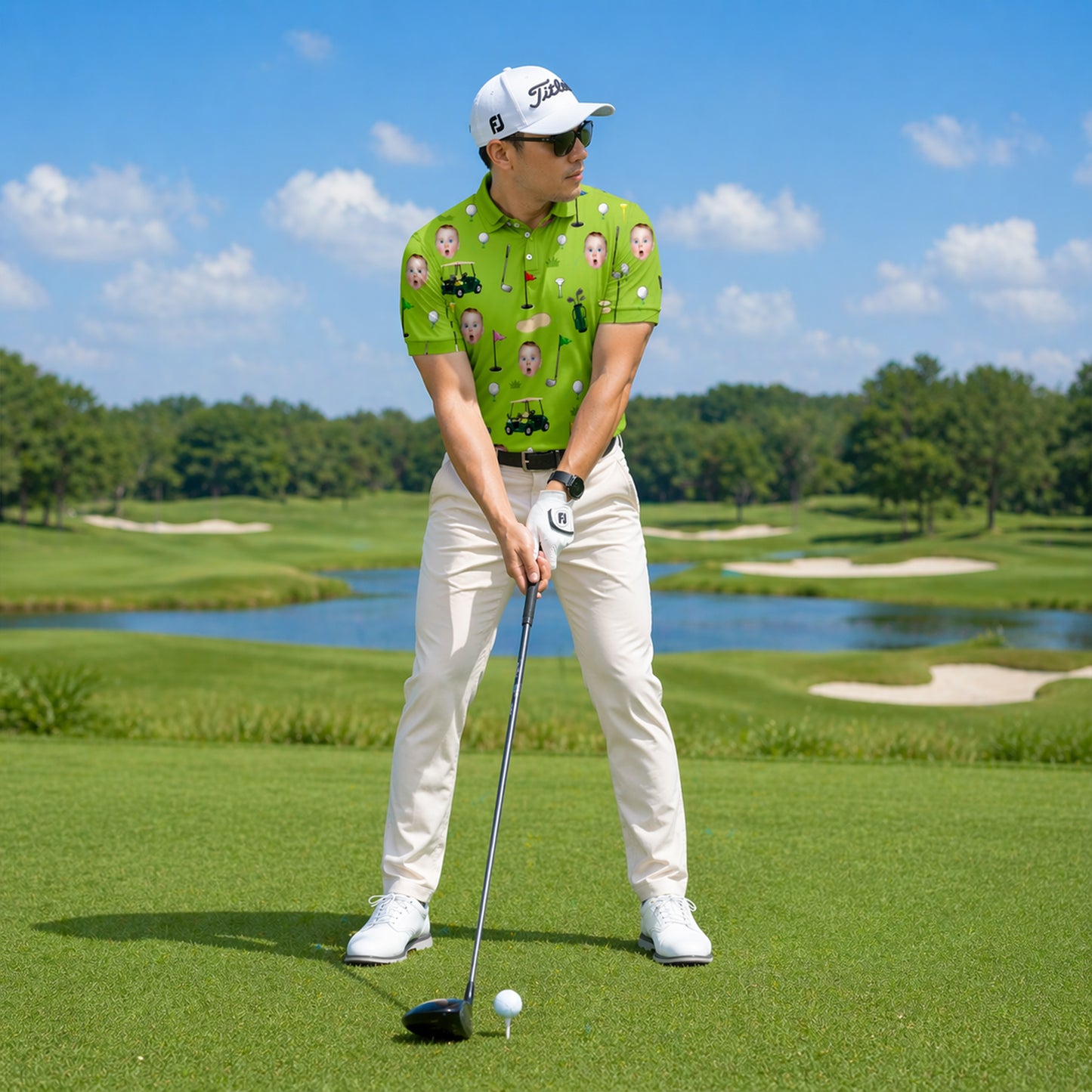 Funny Custom Face Golf Polo Shirt