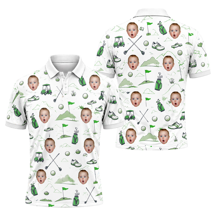 Custom Face Golf Polo Shirt Funny All Over Print