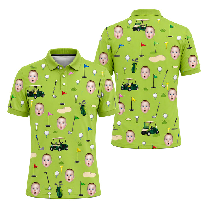 Funny Custom Face Golf Polo Shirt