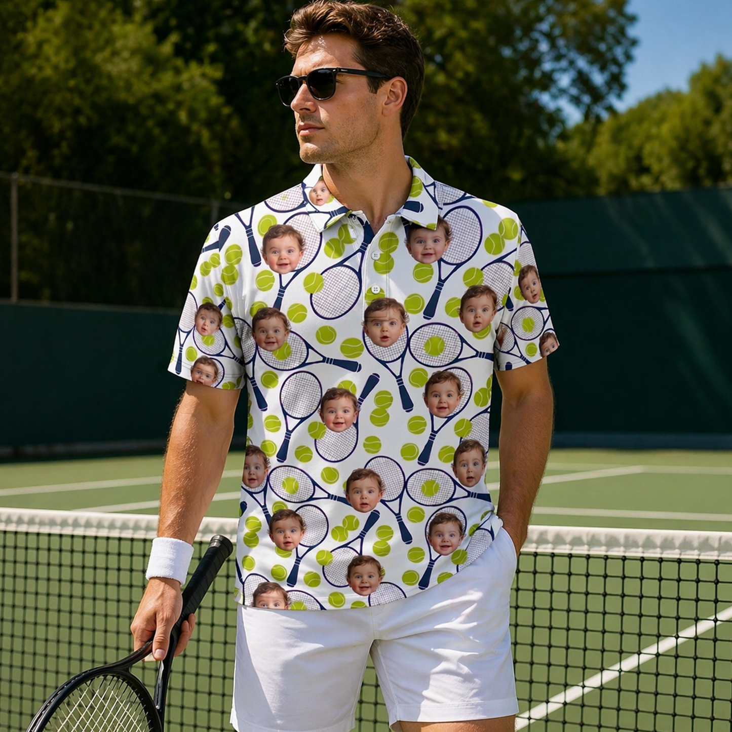 Custom Face Tennis Racket T-Shirt