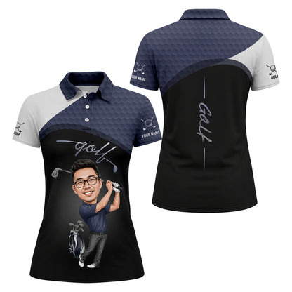 Custom Golfer Caricature Polo Shirt