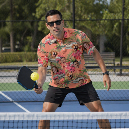 Custom Face Tropical Pickleball Shirt