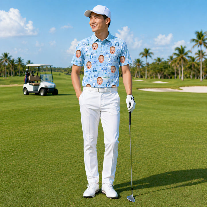 Custom Face Funny Golf Polo Shirt