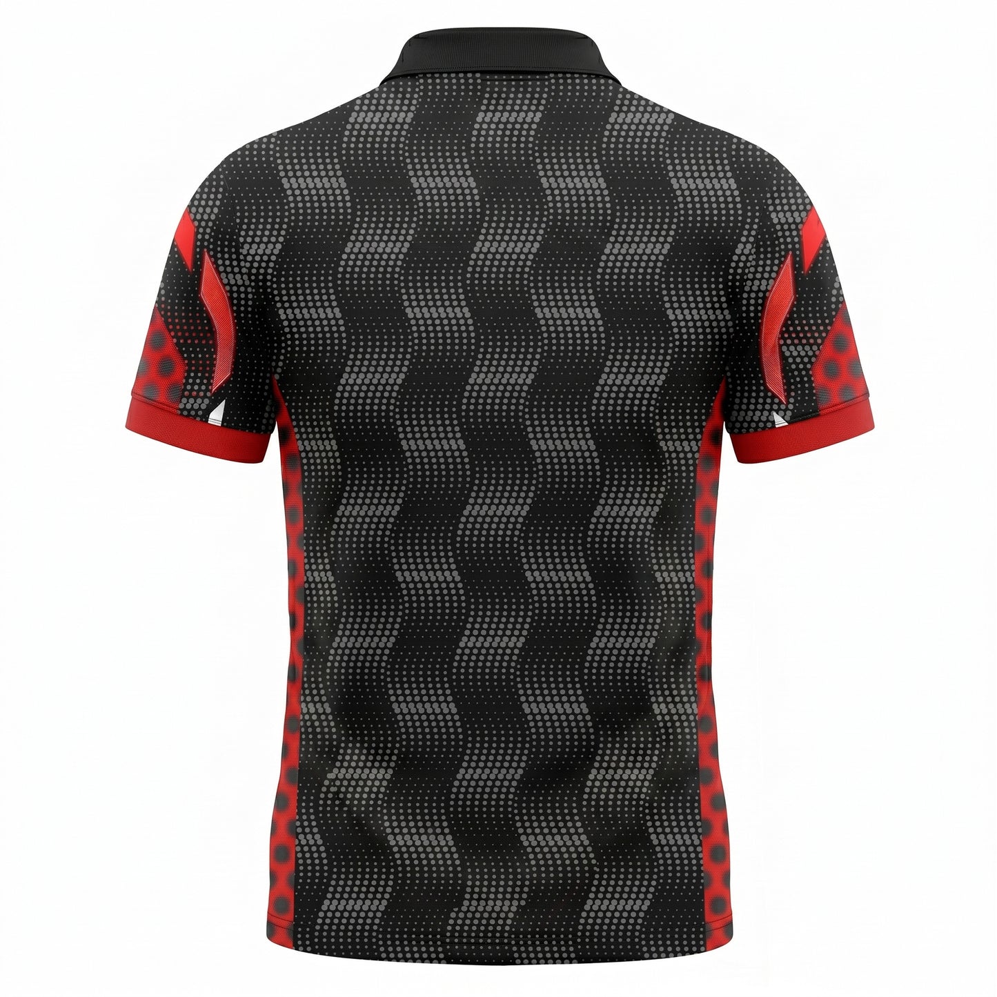 Custom Black Red Pickleball Polo Shirt