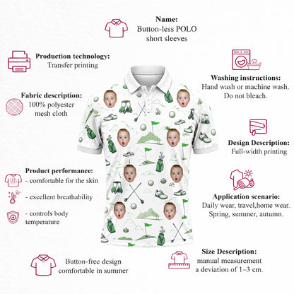 Custom Face Golf Polo Shirt Funny All Over Print
