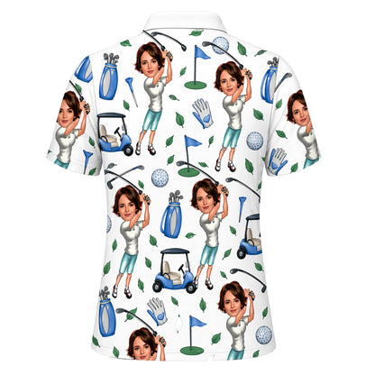 Custom Women Golf Polo Shirt Funny Print