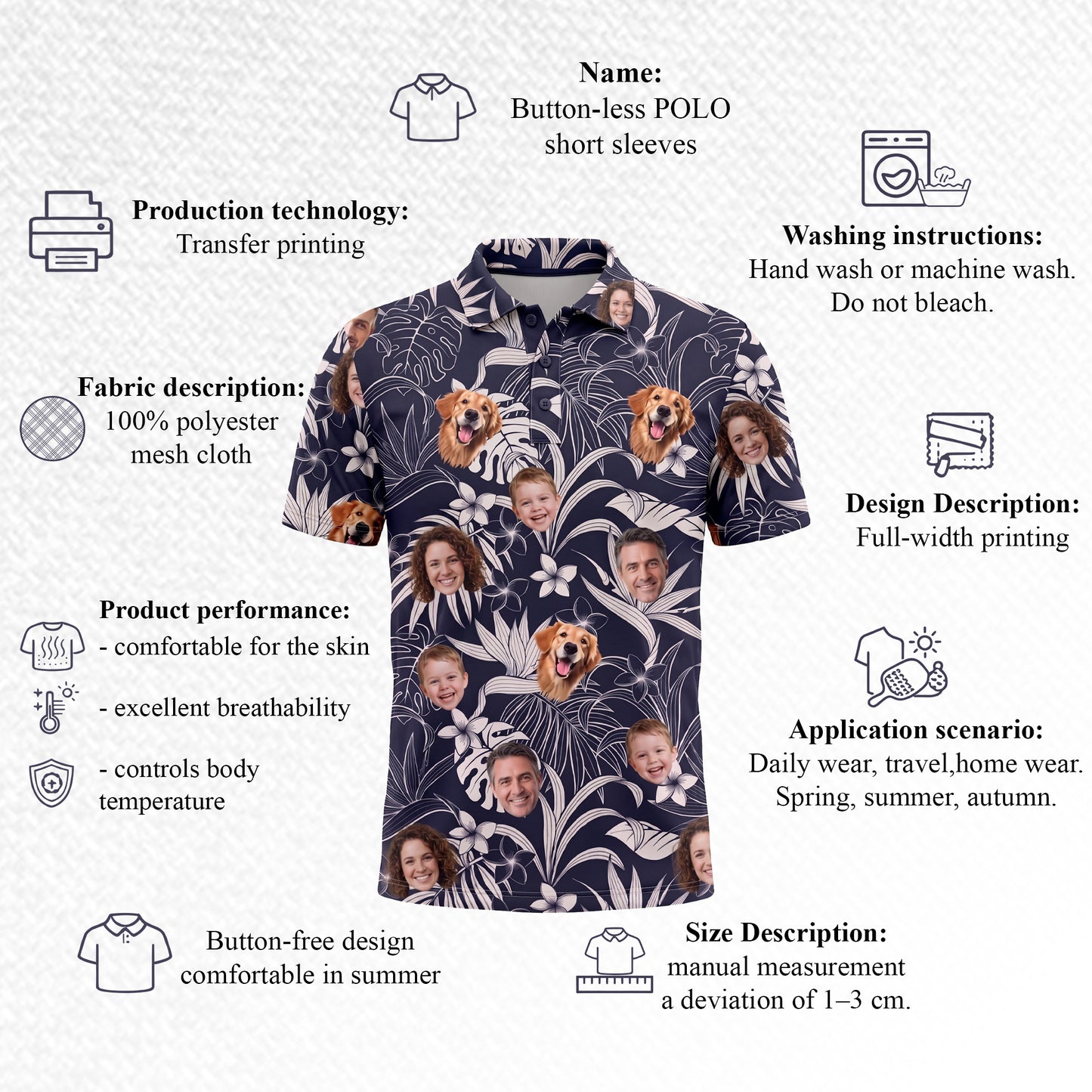 Custom Face Shirt Personalized Polo
