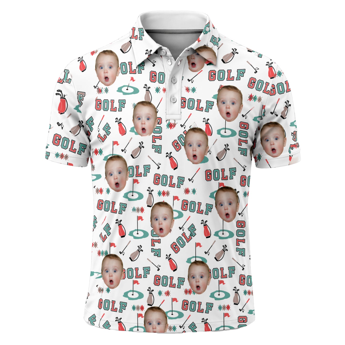 Custom Face Golf Polo Shirt