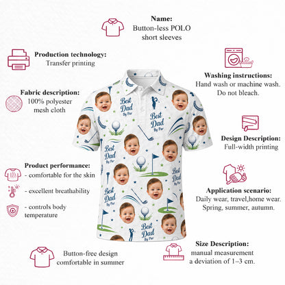 Custom Face Best Dad By Par Golf Polo