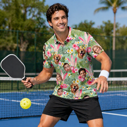 Custom Face Tropical Pickleball Shirt