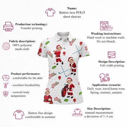 Women's Christmas Santa Boy Golf Polo
