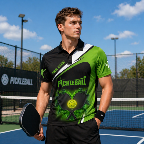 Custom Neon Pickleball Polo Shirt