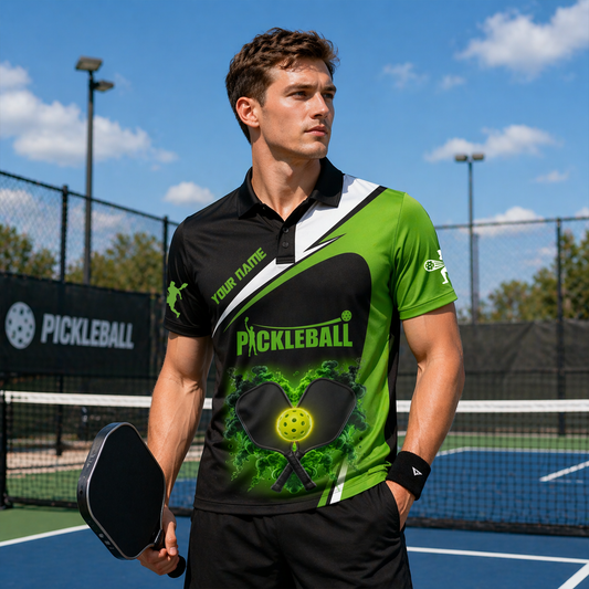 Custom Neon Pickleball Polo Shirt