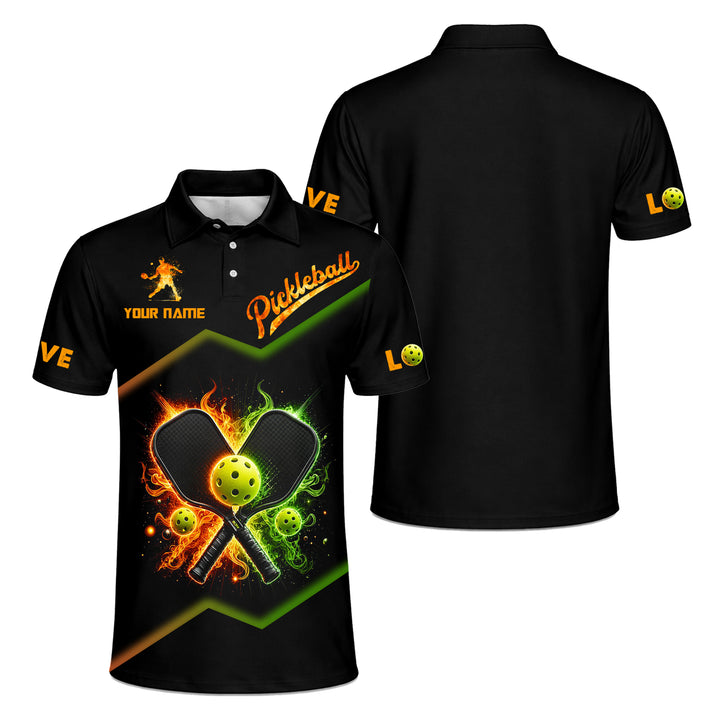 Custom Fire Pickleball Polo Shirt