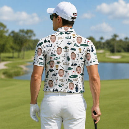 Funny Custom Face Golf Polo Shirt