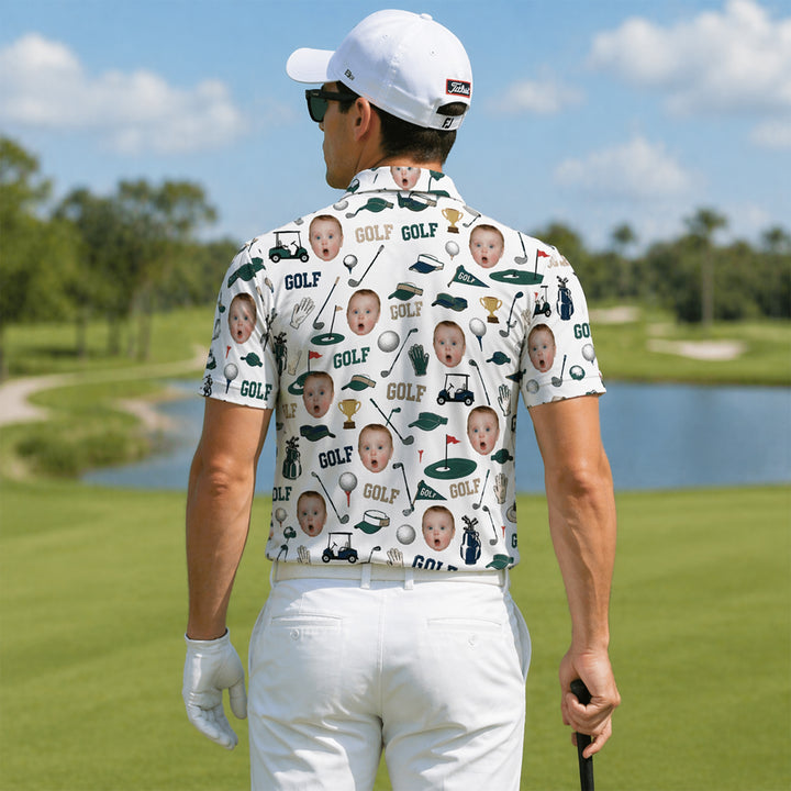 Funny Custom Face Golf Polo Shirt