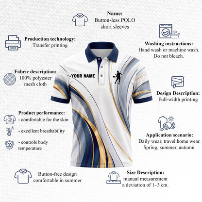 Custom Gradient Pickleball Polo Shirt