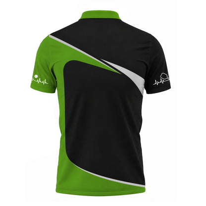 Custom Pickleball Heart Graphic Polo Shirt