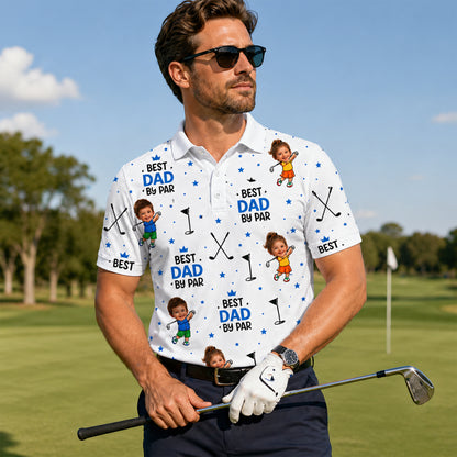 Custom Face Kids Golf Polo Shirt Best Dad By Par