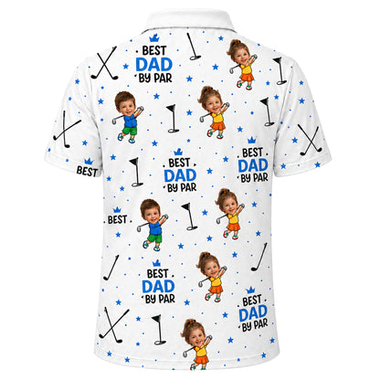 Custom Face Kids Golf Polo Shirt Best Dad By Par